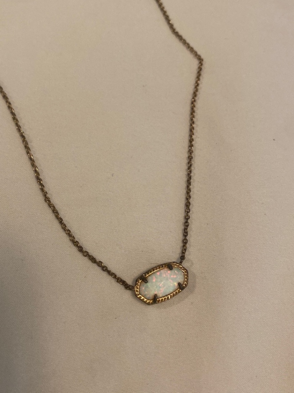Kendra Scott Elisa Rose Gold Opal Pendant Necklace